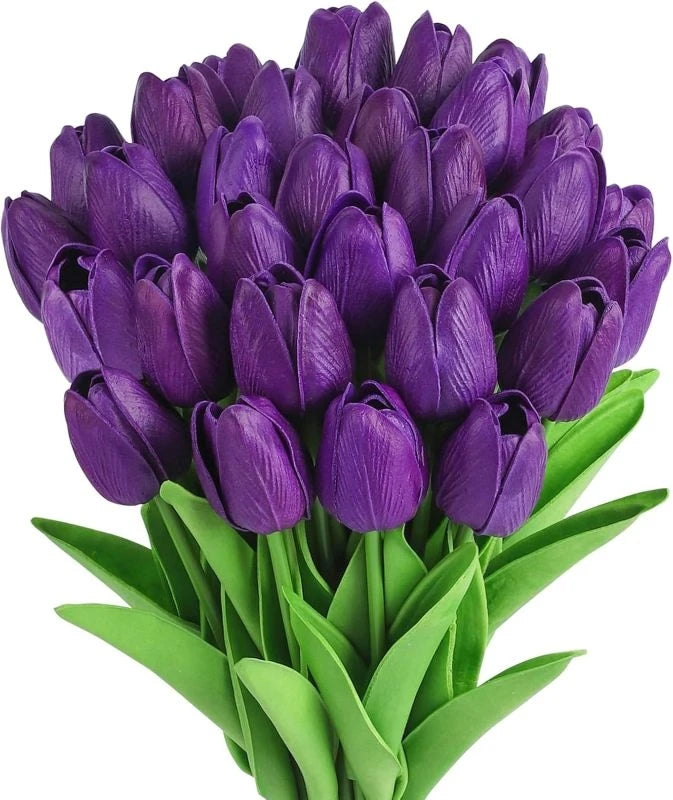 10Pcs Artificial Flower Realistic Touch Tulip Scrapbooking Vase Home Decor Wedding Garden Arch Garland Mother's Day Bouquet d