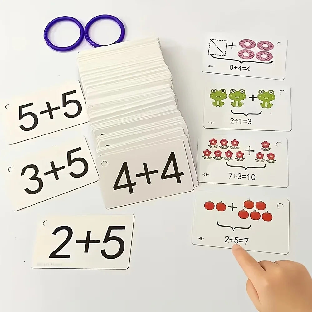 132 Cards with Addition and Subtraction Problems, a Complete Set to Help Young Children Develop Their Arithmetic Skills | Add