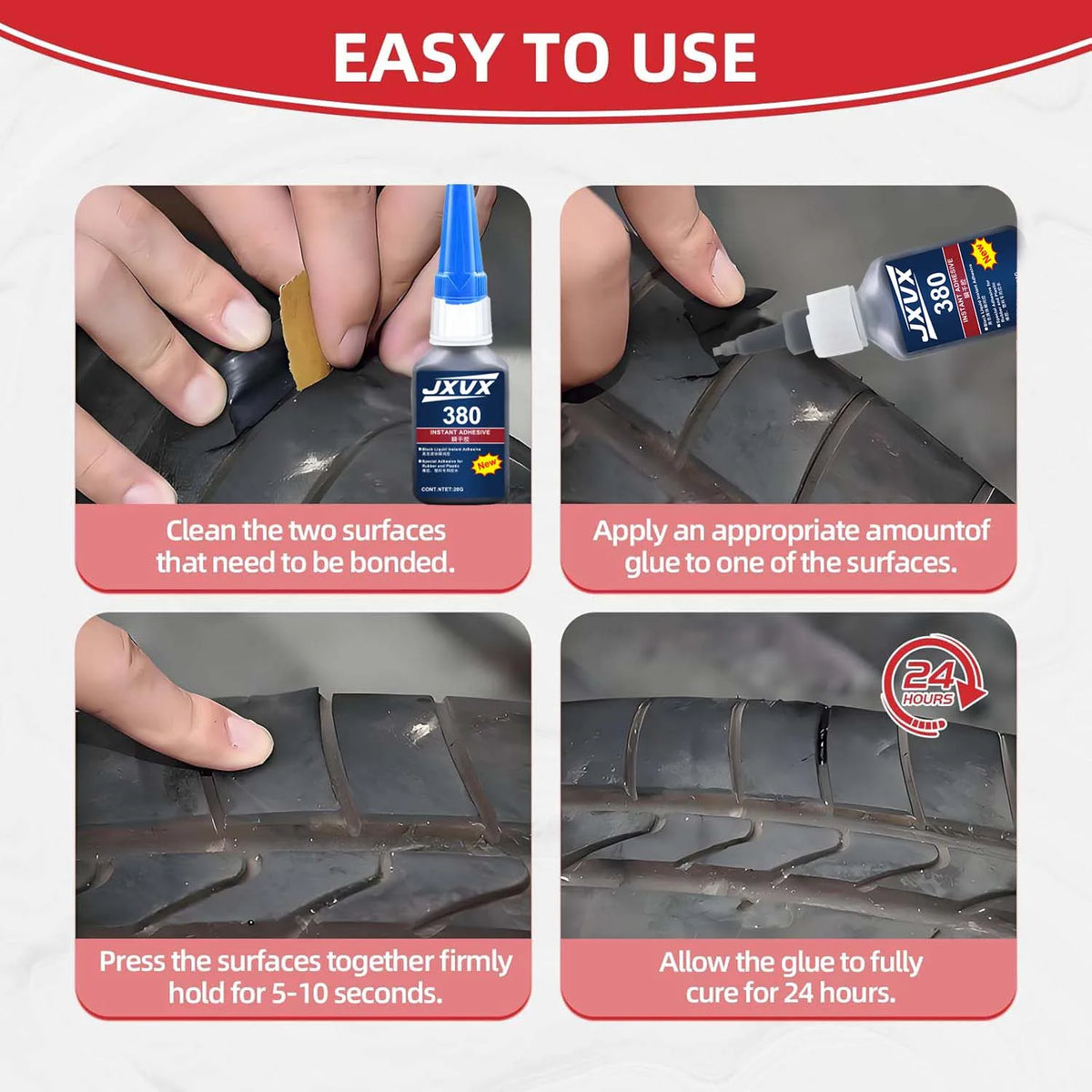 Black Rubber Glue, 20g Heavy Duty Rubber Adhesive Quick-Dry, Waterproof, Heat-Resistant for Sidewalls, RC Tires for Tire, Tub