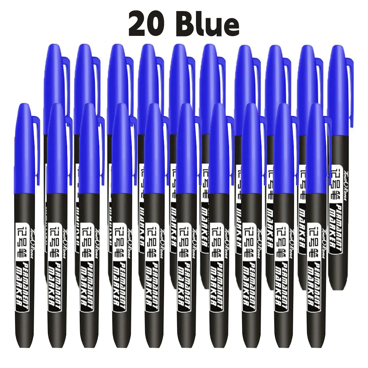 6 PCS Permanent Marker Pen Manga Drawing Markers Black Blue Red Waterproof Ink Sketch Pens Stationery Art School Supplies - B