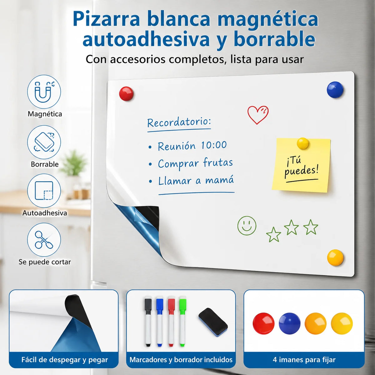 Erasable Magnetic Whiteboard Sticker, Self-adhesive Wall Whiteboard, Suitable for Back-to-school Season, Classroom Office Use