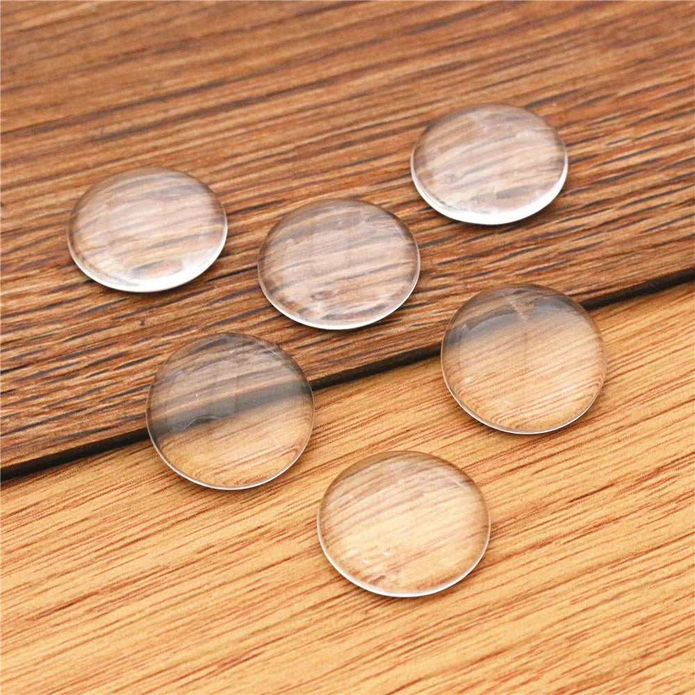 Round Flat Back Clear Glass Cabochon for DIY Jewelry Making 6mm 8mm 10mm 12mm 14mm 16mm 18mm 20mm 25mm 30mm 35mm