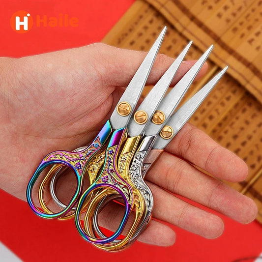 1PC Stainless Steel Vintage Scissors Sewing Fabric Cutter Embroidery Tailor Thread Scissor Tools for Sewing Shears