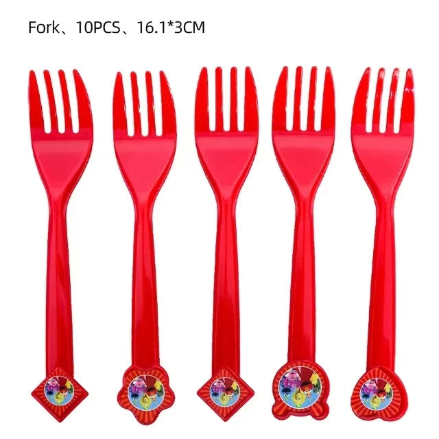 Cartoon Sesames Street Birthday Party Decor Elmo and Friends Theme Tablecloth Plate Balloon Set Cake Decor Baby Shower - 10pc
