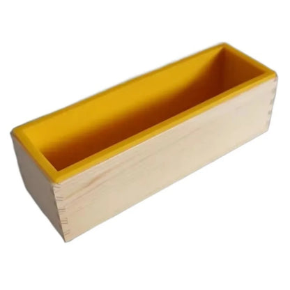 1200ml Silicone Soap Mold Wooden Box Reusable Soap Making Mold Rectangular Shape DIY Handmade Rectangle Soap Mold - Yellow