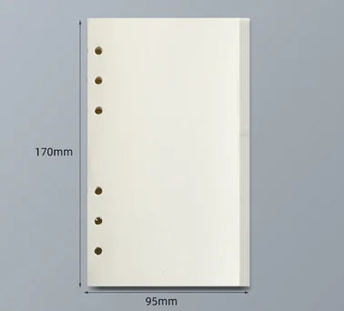 45 Sheets A5 A6 A7 Loose Leaf Notebook Refill Spiral Binder Inner Page Line Blank craft Grid Inside Paper Stationery - A6 bla