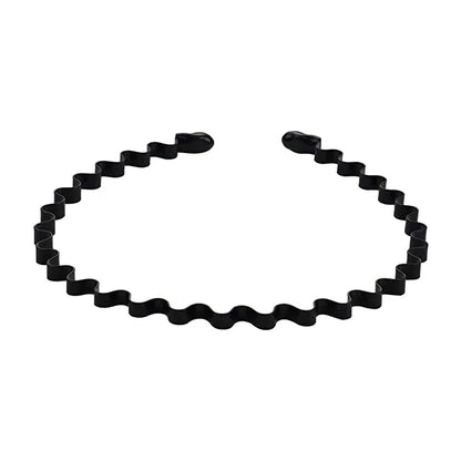 6/1pcs Fashion Metal Hair Band for Men Women Unisex Black Waved Hair Head Hoop Sports Headband Hairband Hair Accessories - St
