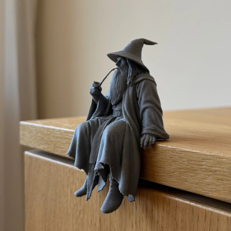 Medieval Fantasy Old Man Miniature Figurine Seated 3D Printed Vintage Wizard Home Desk Ornaments Home & Office Decorations Gi