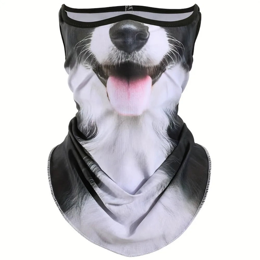 3D Animal Cat Design Summer Full Face Neck Protector Sun Shield Breathable Quick Dry Polyester Helmet Liner for Outdoor Cycli