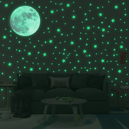 Luminous Moon Stars Wall Stickers for Kids room Bedroom Decor Glow in the dark Earth Wall Decals Noctilucent Stickers Home De
