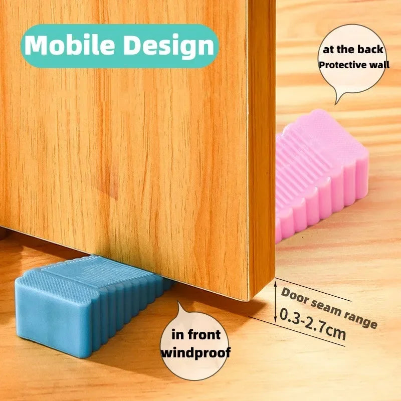 Safety Silicone Door Stop Block Wedge Stop Door Stopper Home Offices Door Rear Retainer Impact Stopper Rubber Stops No Drill