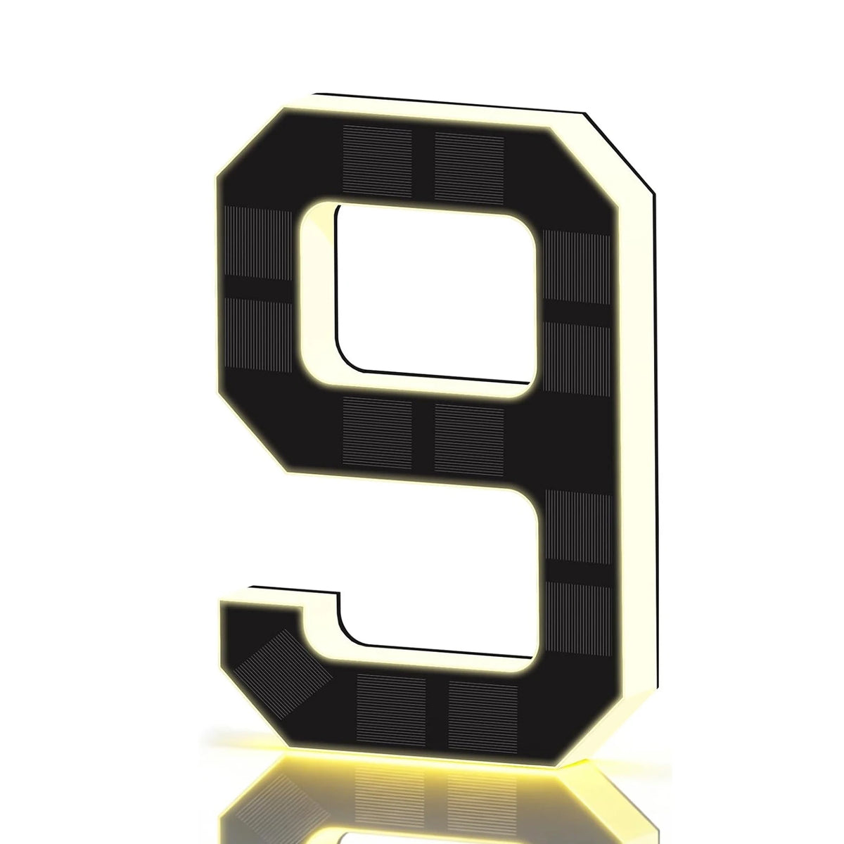 Personalized Solar Powered Address Number Waterproof Modern Address Number for Outside House Light Up Courtyard Hotel Bar - 9