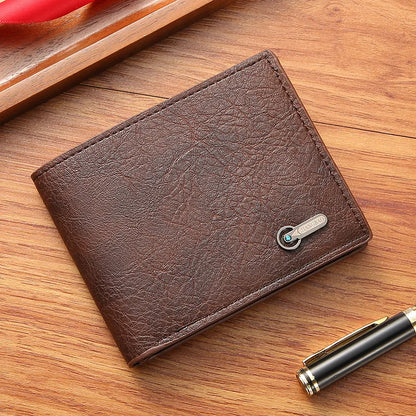 Men Short Bifold Faux Leather Masculina Billetera Credit ID Card Holder Wallet Billfold Purse Clutch Solid Hombre Business Sl