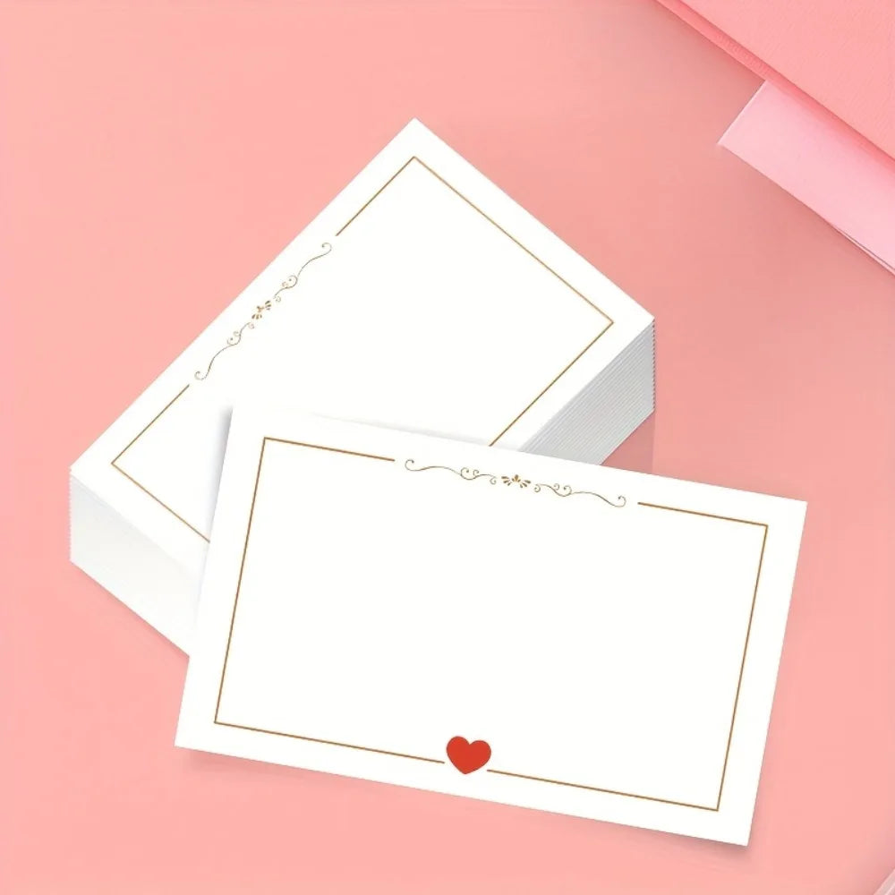 Heart-shaped Simple Blank Small Cards for Weddings, Valentine's Day, Birthdays, Anniversaries, Festivals, Gift Labels, Messag