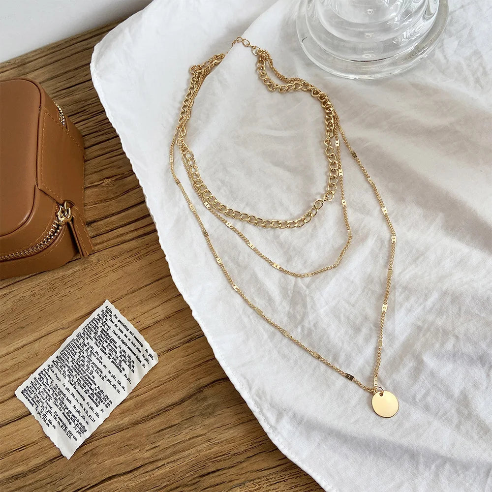 Vintage Necklace on Neck Gold Color Chain Women's Jewelry Layered Accessories for Girls Aesthetic Gifts Fashion Pendant 2025