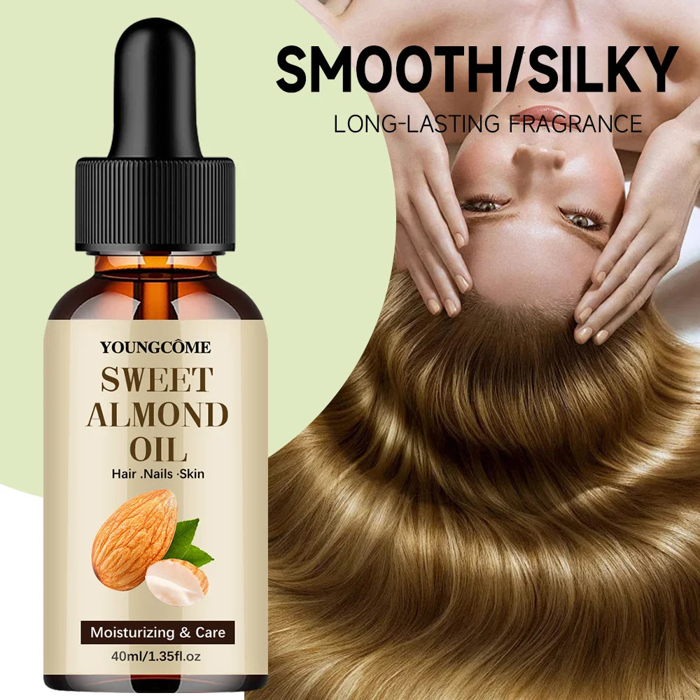 40/60ml Pure Natural Almond Essential Oil Moisturizing Skin Face Hair Care Massage Diffuser Oil