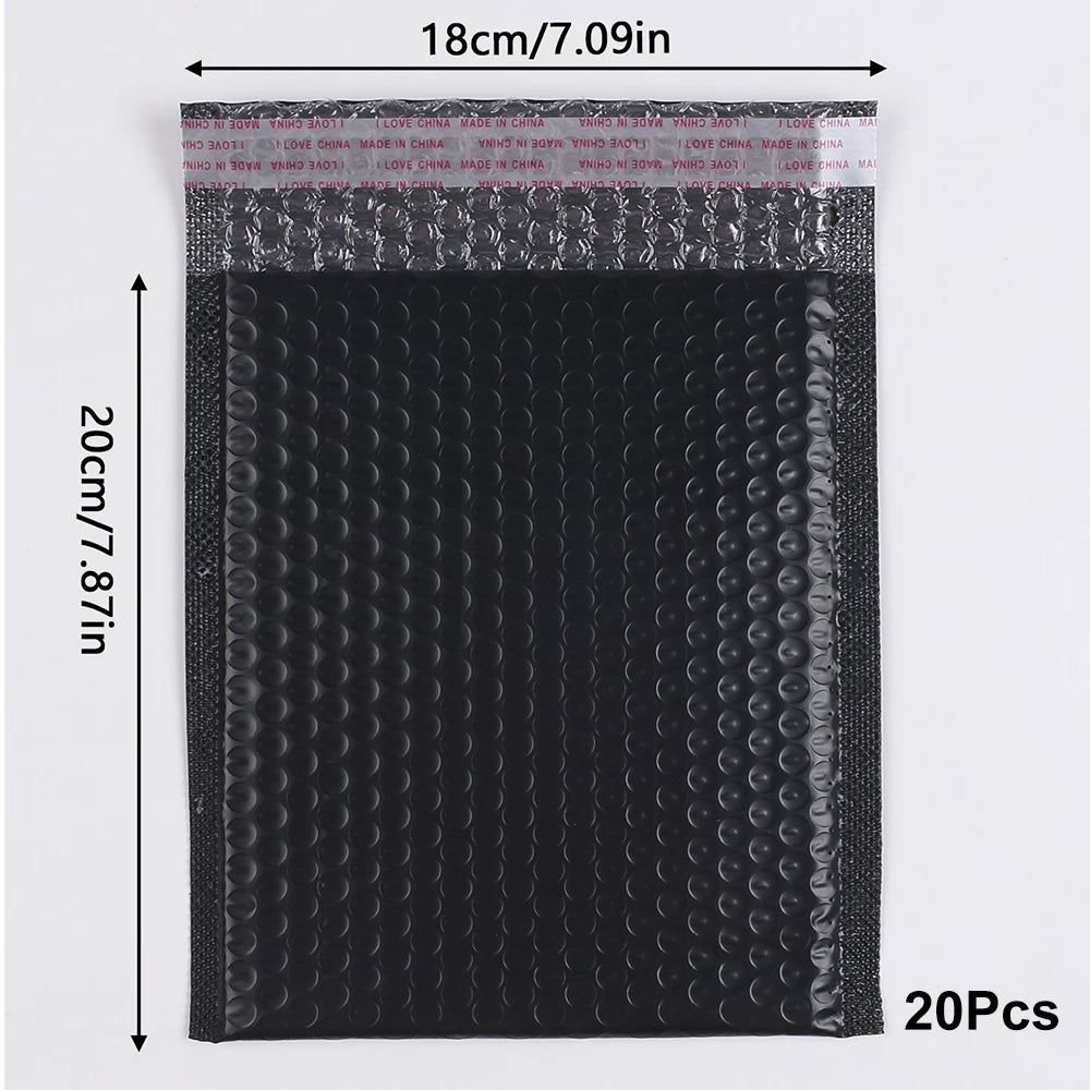 20Pcs Black Bubble Mailers Self Seal Mailing Envelopes Bags for Small Business Shipping and Packaging