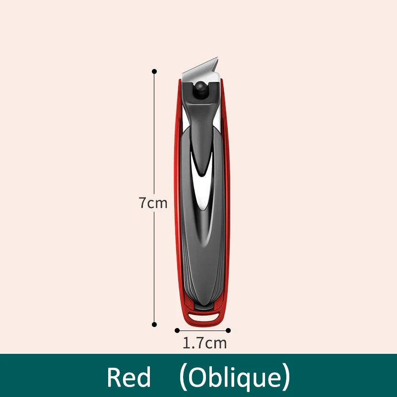 Colorful Nail Clippers Anti-Splash Nail Cutter Detachable Design Fingernail Clippers Stainless Steel Manicure Nail Tool - Red