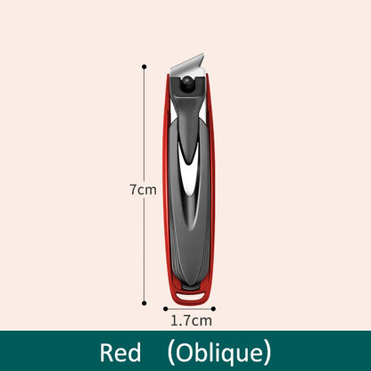 Colorful Nail Clippers Anti-Splash Nail Cutter Detachable Design Fingernail Clippers Stainless Steel Manicure Nail Tool - Red