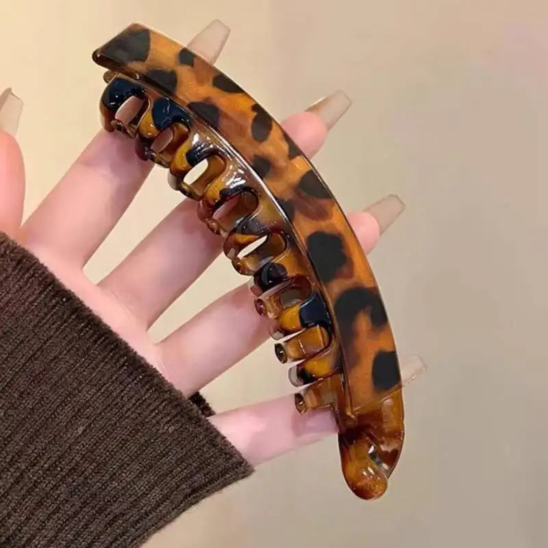 Tortoiseshell Banana Hair Clip Fish Shaped Hairpin For Women Hair Accessories Hairgrips Twist Clamp Ponytail Barrettes Headwe