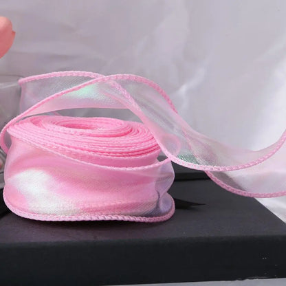 10Yards/Roll Chiffon Silk Ribbon Organza Satin For DIY Craft Gift Wrapping Decoration Wedding Bouquets Wreath Sewing Supplies