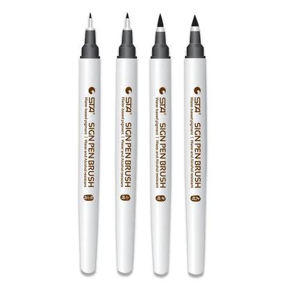 4pcs/set Waterproof Calligraphy Pen Soft Brush Sketching Lettering Writing Drawing Art Supplies School Stationer 3751 - 4 Pcs