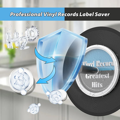 LP Vinyl Record Cleaner Clamp Vinyl Record Label Saver Protector Waterproof Clean Tool With Handle Use For 7-12 Inch EPs LPs