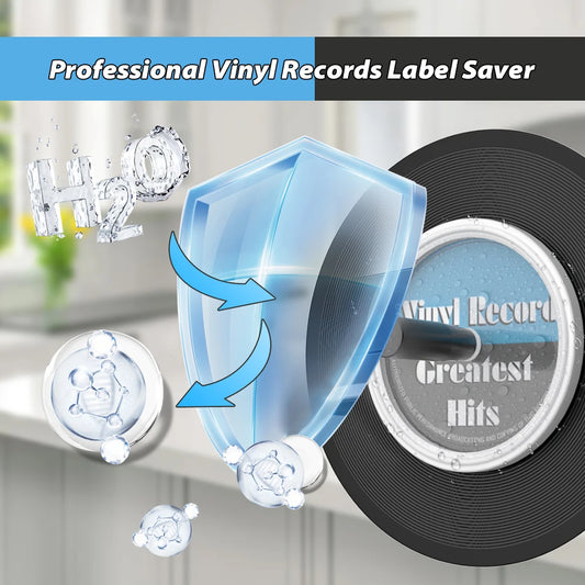 LP Vinyl Record Cleaner Clamp Vinyl Record Label Saver Protector Waterproof Clean Tool With Handle Use For 7-12 Inch EPs LPs