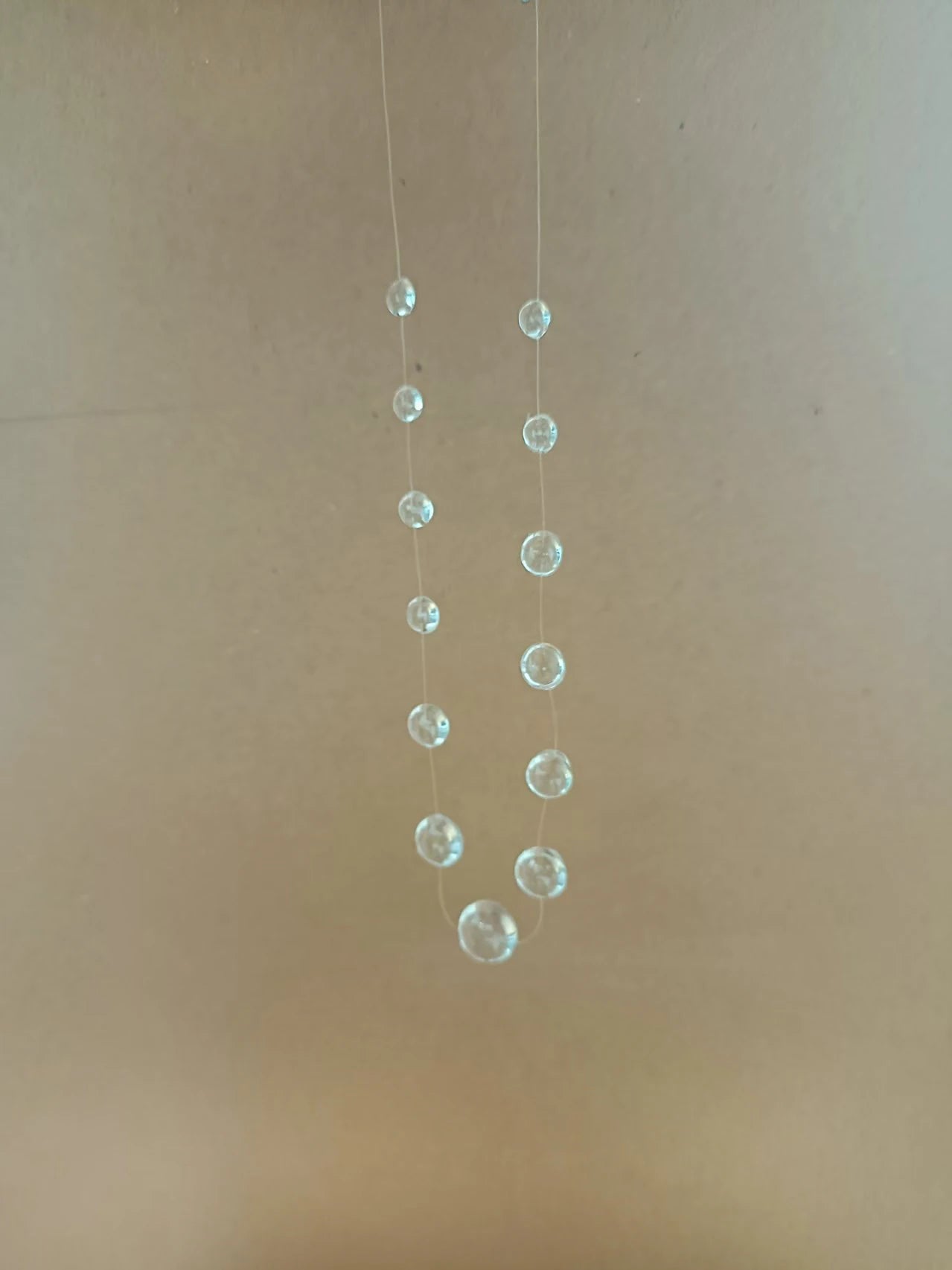 Clear Dewdrop Tassel Series Necklace Minimalist Drip Glue Beads Clavicle Chain Women Holiday Niche Trendy Jewelry