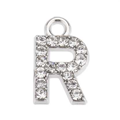 10/26pcs Silver Color Alloy Crystal Mini Alphabet 26 Letter Charms Pendants for Women Necklace Earring Jewelry Accessories