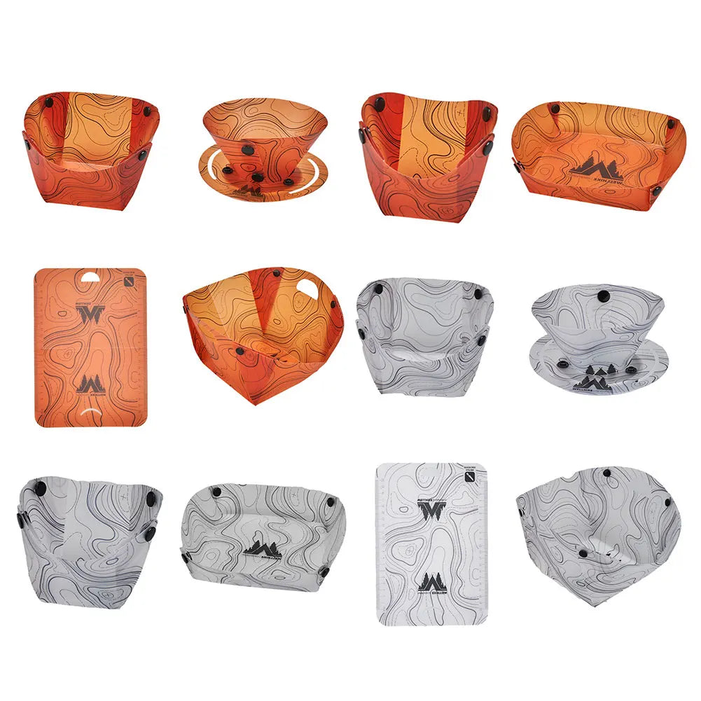 Outdoor Lightweight Folding Tableware Portable Bowl Plates Coffee Filter Funnel Cup Heatproof Food-Grade Tableware Easy to Cl