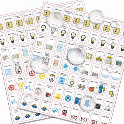 Label Stickers for Electric Meter Boards, Switch Label Sticker Set, Electrical Panel Label Stickers,Panel Labels Stickers