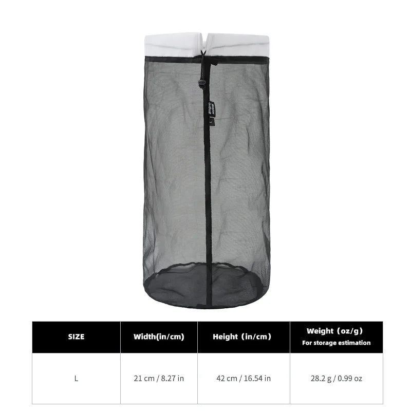 [HODR] Mesh Bags Lightweight Mesh Stuff Sack Drawstring Storage Bags Compression Pouches for Camping, Hiking, Laundry & Groce