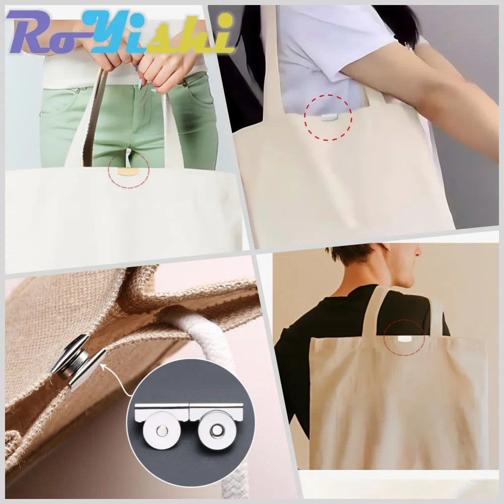 4/12 sets Seamless Magnetic Button Magnet Buckle Hidden Button Snap Button for Shoulder Bag Wallet Clothes DIY Craft Accessor