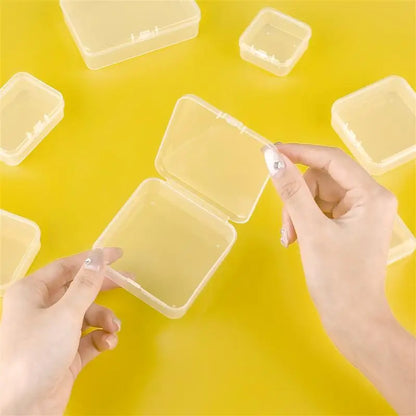 10pcs Plastic Box Rectangular Box Translucent Box Packing Box Storage Box Dustproof Solid Strong Jewelry Storage Case Contain