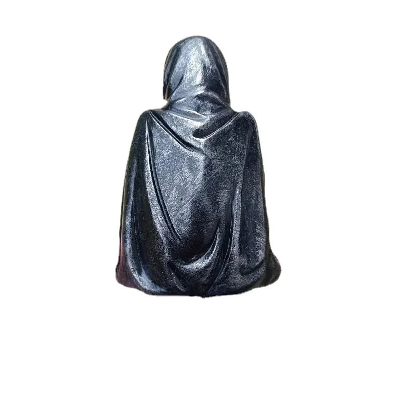 Black Clothes Mysterious Master Ornament Horror Black Robed Night Walker Gothic Sitting Resin Craft Ornament Desktop Decorati