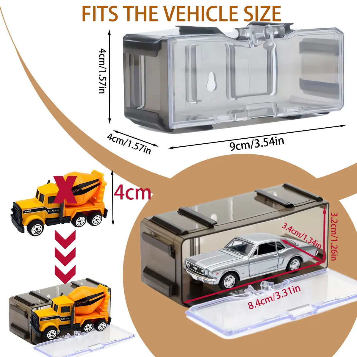 1/64 Acrylic Model Car Display Case Box DIY Assembly Storage Gift for Collectibles Multi-Layer Car Park (Without Car) 1/3/4/5