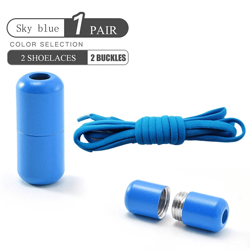 Elastic No Tie Shoelaces Semicircle Shoe Laces For Kids and Adult Sneakers Shoelace Quick Lazy Metal Lock Laces Shoe Strings 
