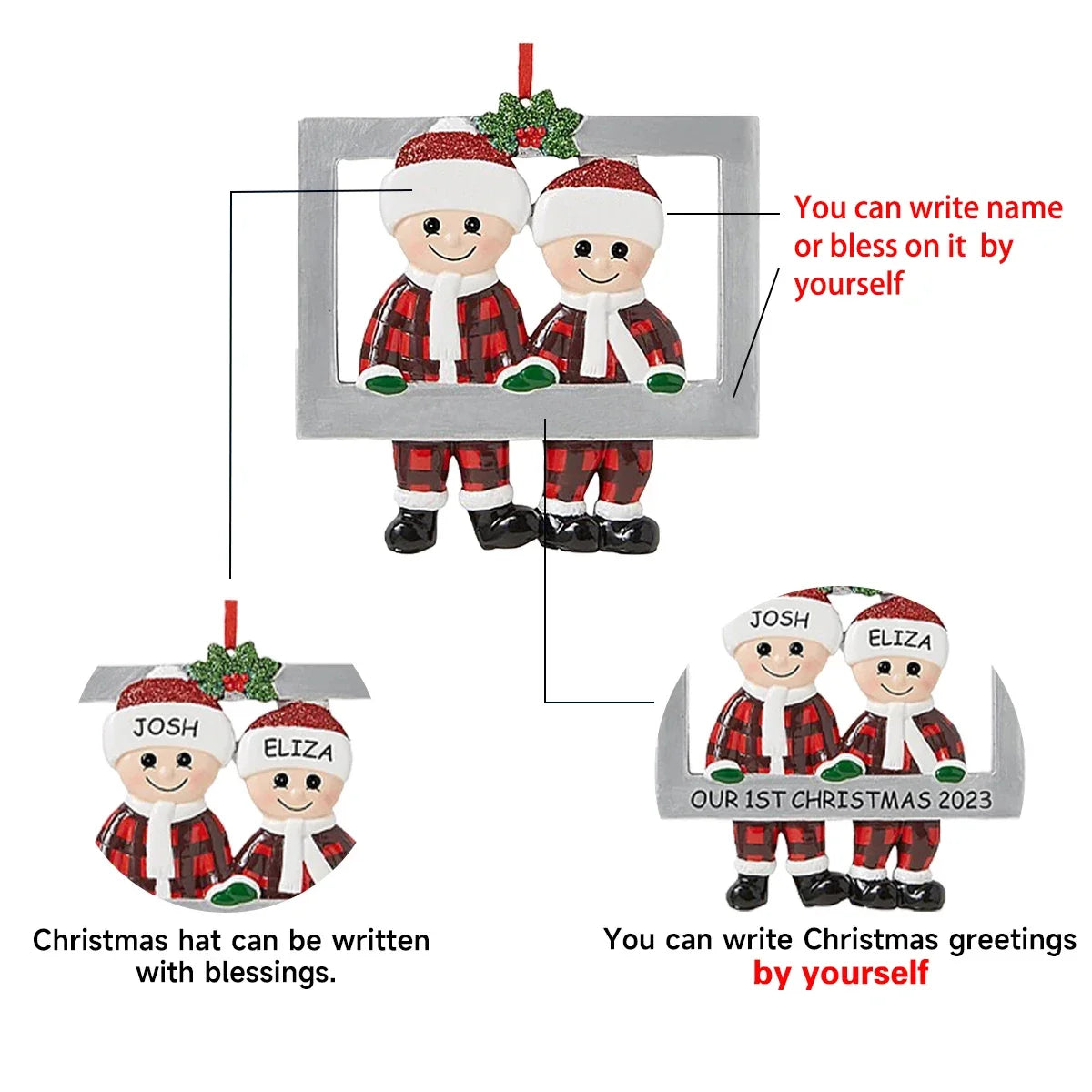 Christmas Pendant DIY Personal Family Christmas Decorations For Home 2024 Navidad Christmas Tree Hanging Ornament New Year 20