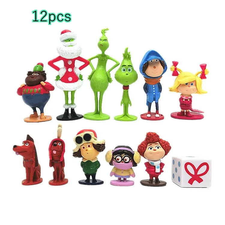 12pcs/set How the Stole Christmas Grinch-ed Figure Collection Model Toys