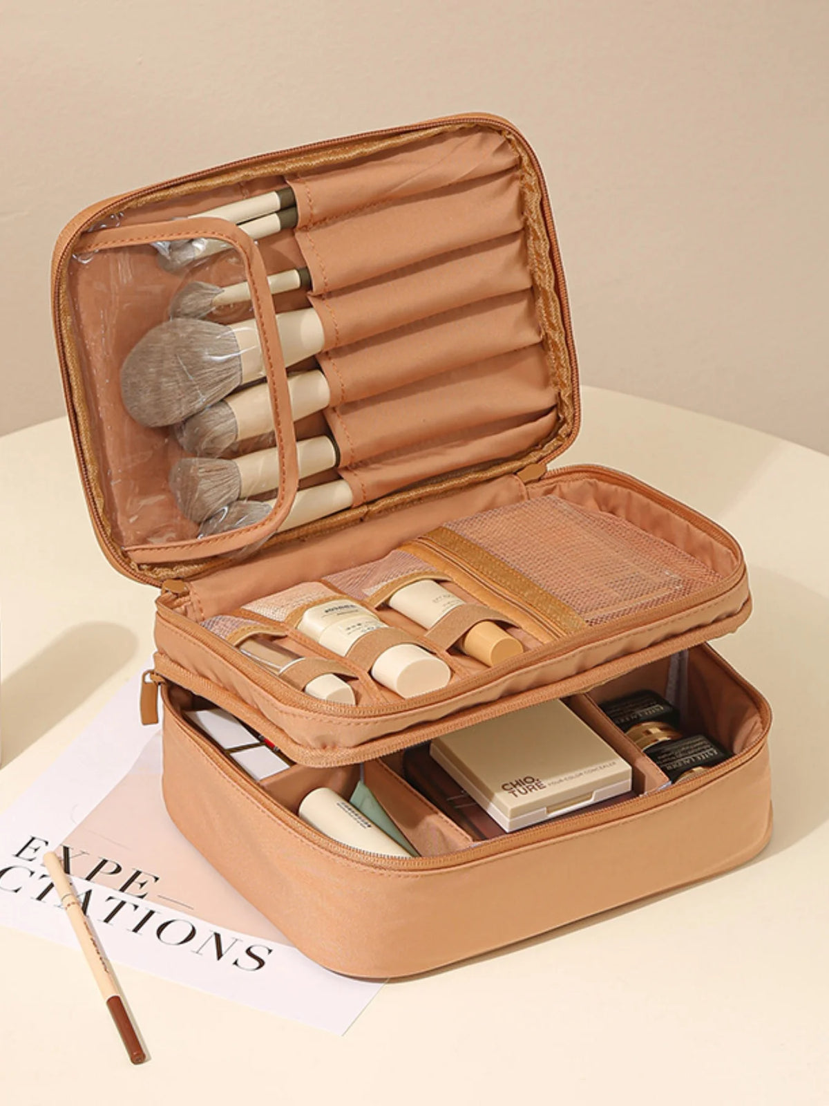 Thickened Oxford Cloth Material, Single or Double Layer, Unisex, Fashionable Toiletry and Makeup Bag, Suitable for Travel, Va