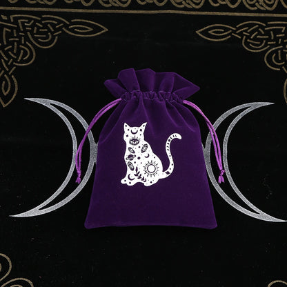 1Pcs Tarot Storage Velvet Bag Drawstring Suede Pocket Board Game Card Embroidery Package Witchcraft Supplies for Altar Tarot 