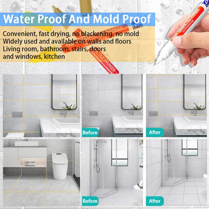 1/3 Pcs Waterproof White Marker Pen Wall Seam Repair Tiles Grout Markers Pens Floor Bathroom Decontamination Paint Brush Tool