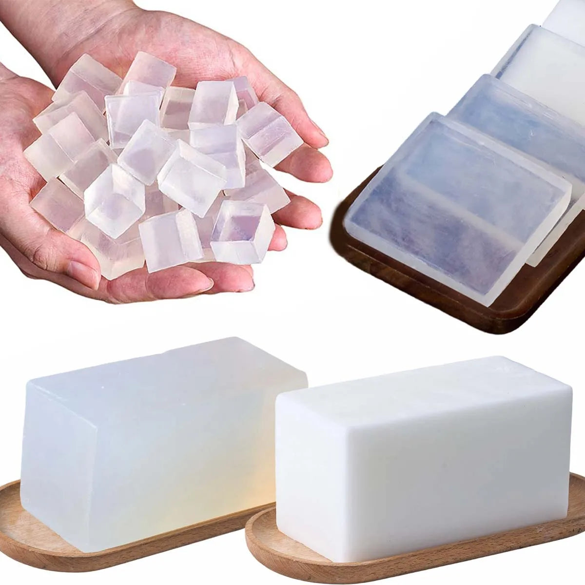 1000g Glycerin Soap Base DIY Handmade Soap Base Transparent White Melt Pour Making Soap Aromath Bath Raw Materials
