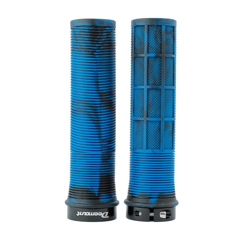 TPR Bicycle Grips Integrated Bike Handlebar Grips Aluminum Alloy Lock On Bicycle Handles Non-slip MTB Cuffs Mountain Bike Par