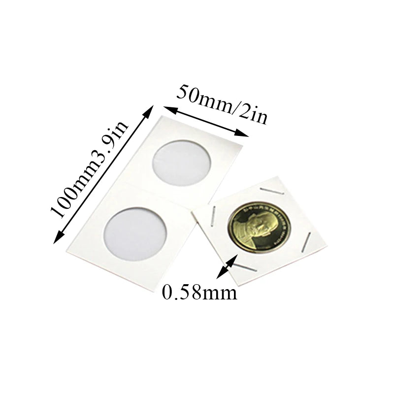 Coin Holders Stamp Holder Cover Square Cardboard Case Coin Supplies Storage Coin Album Collection Clip 12 Specifications Flip