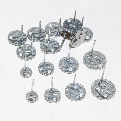 20pcs 6-12mm Stainless Steel Earring Studs Pins Craft Findings for Stud Earrings DIY Jewelry Making Accessories Findings