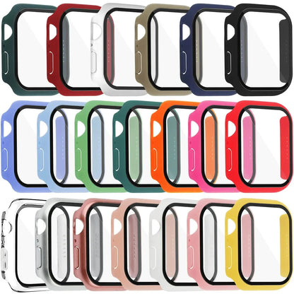 Glass+Cover For Apple Watch case 44mm 40mm 41 42 45 mm 49mm 46mm Screen Protector iWatch series Ultra 10 9 8 7 6 SE 5 Accesso