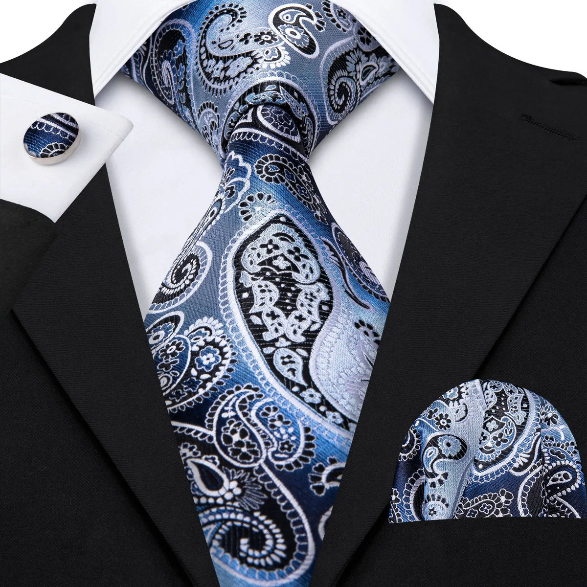 Men Tie Gold Navy Blue Striped Tie Barry.Wang 3.4" Jacquard Party Wedding Woven Fashion Designers Necktie For Men silk Busine