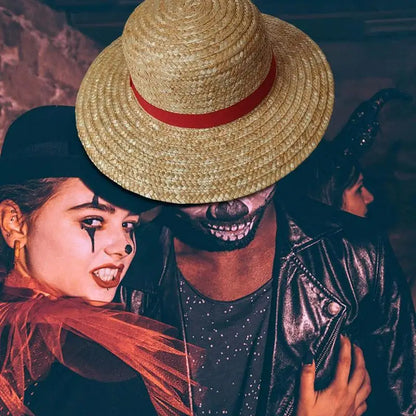 Straw Hat Anime Cosplay Prop Luffy Cap Role Play Summer Strawhats Stage Performance Accessories Adult Unisex Sunshade Hat